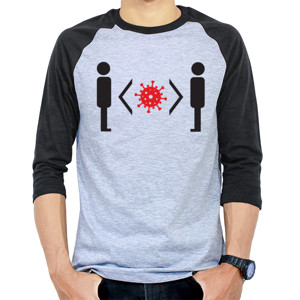 Kaos Raglan Lawan Covid - Jaga Jarak
