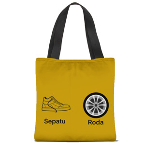 Tas Tote Fullprint Sepatu roda