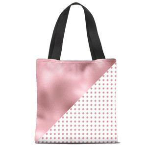 Tas Tote Fullprint Silk and Polakdots Pink