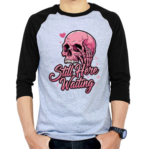 Kaos Raglan Desain Kaos Dark Love Tengkorak Pink Estetik