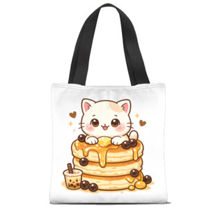 Tas Tote Fullprint PANCAKE CAT STACK 