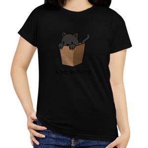 Kaos Kaos Tema kucing - A Day With Cat