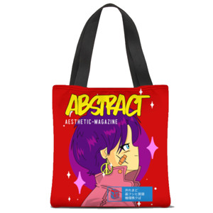 Tas Tote Fullprint Tote Bag Desain Cute Anime, Tas Doodle Kawaii Lucu