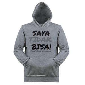 Jaket Hoodie Saya Bisa - Hitam Putih 