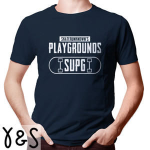 Kaos skaterunknowns Playgrounds dan SUPG SK8 logo