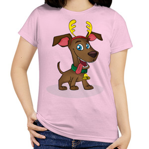 Kaos anjing dengan topi natal
