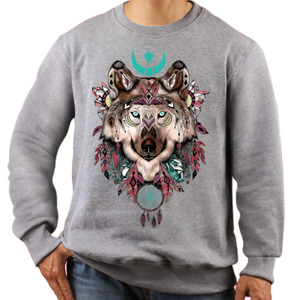 Jaket Sweater Native Wolf Dark