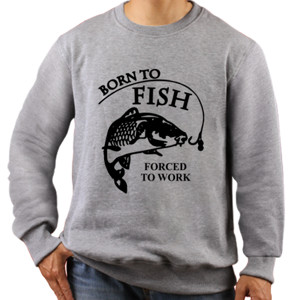 Jaket Sweater Mens Born To Fish Fishing
