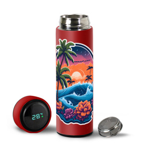 Tumbler Beach Retro Illustration