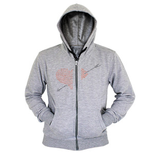 Hoodie Zipper Merah dan hitam