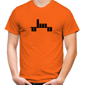 Kaos Muslim Straight Solid Black-Orange