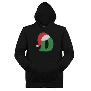 Jaket Hoodie Christmas Letter D Alphabet Natal