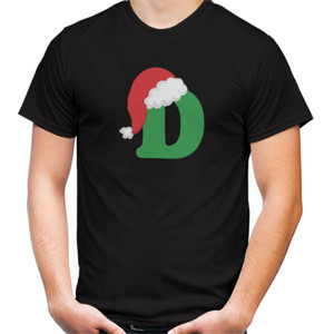 Kaos Christmas Letter D Alphabet Natal