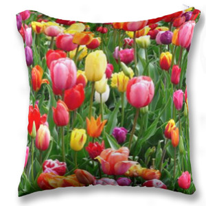 Bantal Bantal Kotak Motif Tulip