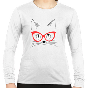 Kaos Kucing Lucu Berkacamata