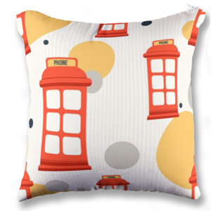 Bantal Bilik telepon merah dan lingkaran abstrak