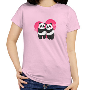 Kaos Kaos Wanita  - Cute Animal Couple 01