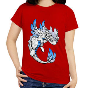 Kaos Kaos Wanita Naga Putih