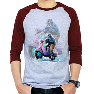 Kaos Raglan Ali topan, tengkorak jalanan