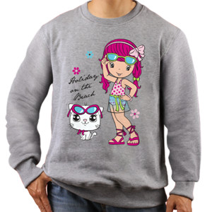 Jaket Sweater Girl and Cat