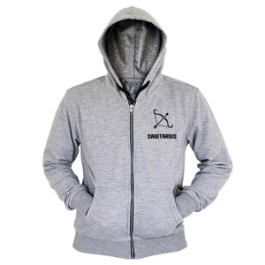 Hoodie Zipper Zodiak Sagitarius Logo - Black Exclusive