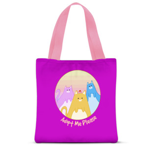 Tas Tote Fullprint Cat Lover - Adopt me please!