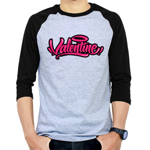 Kaos Raglan Logo Valentine Urban Pink – Script Lettering Stree