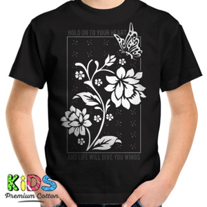 Kaos BUTTERFLY AND FLOWERS