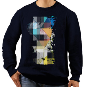 Jaket Sweater Kaos Abstract Segitiga Pixel