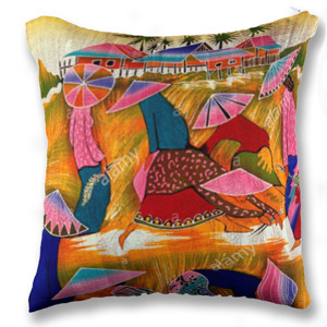 Bantal bantal sofa lukisan