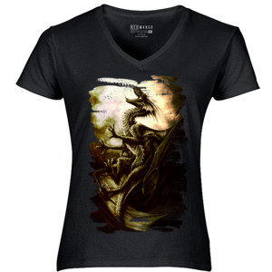 Kaos Dragon Blak Gold Elegant