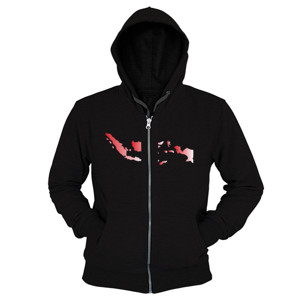 Hoodie Zipper peta indonesia