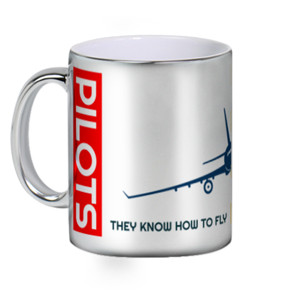 Mug Silver mug pilot airbus boeing