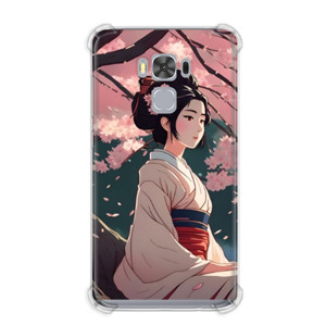 Casing HP Anime : geisha duduk di bawah pohon sakura