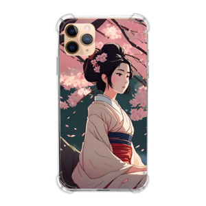 Casing HP Anime : geisha duduk di bawah pohon sakura