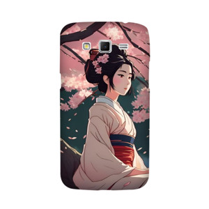 Anime : geisha duduk di bawah pohon sakura Casing HP
