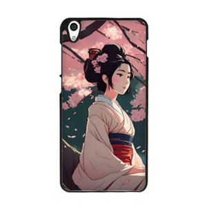 Anime : geisha duduk di bawah pohon sakura Casing HP