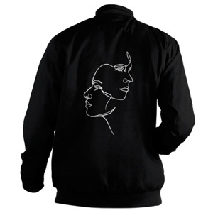 Jaket Bomber Siluet Dua Kepala Manusia