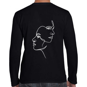 Kaos Siluet Dua Kepala Manusia