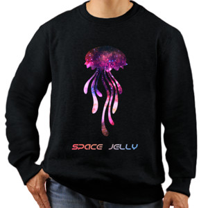 Jaket Sweater Sweater Pria Lengan Panjang Hitam - SPACE JELLY