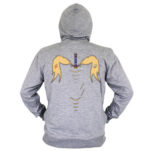 Hoodie Zipper Desain sobek dan pedang