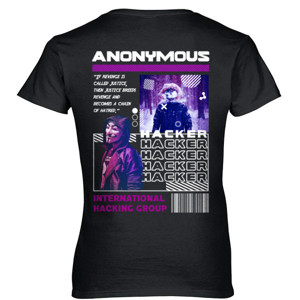 Kaos Anonymous Streetwear Woman Red Mango V-Neck