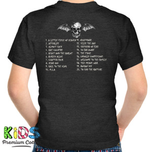 Kaos Avenged Sevenfold Song s Font Putih