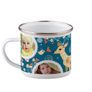 Mug Enamel Blue Deer
