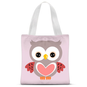Tas Tote Fullprint Burung Hantu Cinta