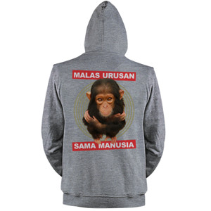 Jaket Hoodie Simpanse Malas Urusan Sama Manusia