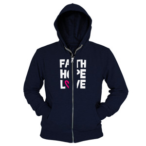 Hoodie Zipper Faith Hope Love
