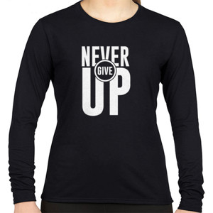 Kaos Baju Rohani Kaos Paskah Never Give Up Warna Gelap