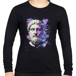 Kaos Kaos Glitch Statue Vaporwave Black Tee