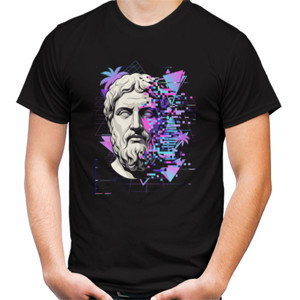 Kaos Kaos Glitch Statue Vaporwave Black Tee